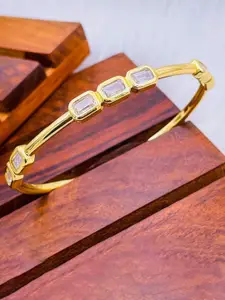 ZIVOM Women Gold-Plated Cubic Zirconia Kada Bracelet