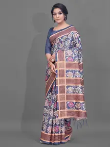 Anouk Floral Printed Silk Blend Baluchari Saree