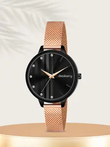 DressBerry Rose Gold Women Embellished Dial & Analogue Watch HOBDB-154-RG