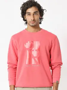 RARE RABBIT Men Depth Brand Logo Printed Sweatshirt