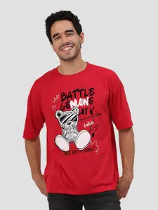 Leotude Graphic Printed Drop-Shoulder Sleeves Oversized Casual T-shirt