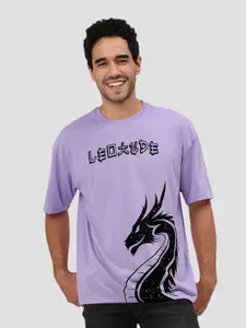 Leotude Graphic Printed Drop-Shoulder Sleeves Oversized Casual T-shirt