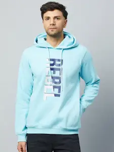 Club York Typography Printed Hooded Fleece Pullover Sweatshirt