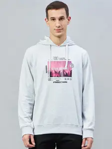 Club York Typography Printed Fleece Hooded Cotton Pullover Sweatshirt