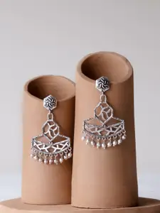Infuzze Silver-Plated Quirky Drop Earrings