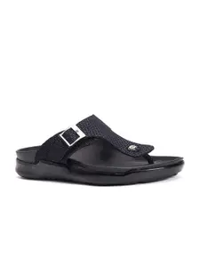 Hitz Men Leather Comfort Sandals With Buckle Detail