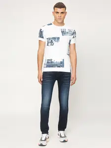 Pepe Jeans Graphic Printed Cotton Slim Fit T-shirt
