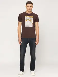 Pepe Jeans Graphic Printed Round Neck Short Sleeve Pure Cotton Slim Fit T-shirt