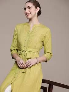 Anouk Women Woven Design Gotta Patti Dobby A-Line Kurta