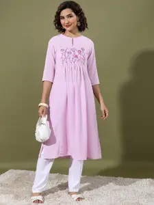 Vishudh Floral Embroidered Thread Work Kurta