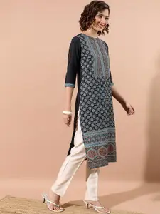 Vishudh Ethnic Motifs Printed Thread Work Kurta