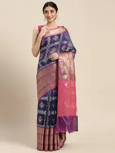 PTIEPL Banarasi Silk Works Woven Design Zari Art Silk Ikat Saree