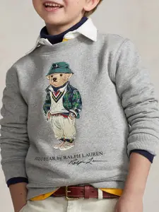 Polo Ralph Lauren Boys Polo Bear Graphic Printed Cotton Sweatshirts