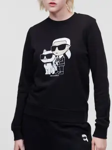 Karl Lagerfeld Graphic Printed Round Neck Pullover