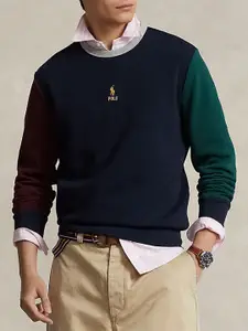 Polo Ralph Lauren Colourblocked Double Knit Cotton Sweatshirt