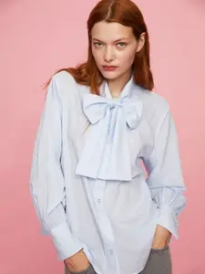 H&M Pure Cotton Bow-Collared Blouse
