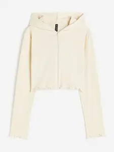 H&M Cropped Zip-Through Cotton Sweatshirt