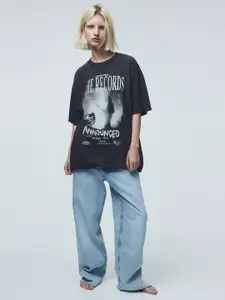 H&M Cotton Oversized Printed T-Shirt