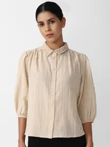 Van Heusen Woman Puff Sleeves Shirt Style Formal Top
