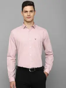 Allen Solly Slim Fit Micro Ditsy Printed Spread Collar Long Sleeve Cotton Formal Shirt