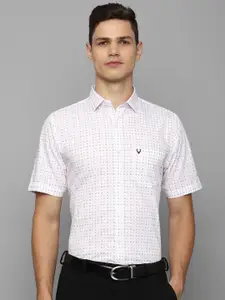 Allen Solly Slim Fit Grid Tattersall Checked Pure Cotton Formal Shirt