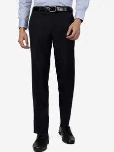 JB STUDIO Men Slim Fit Mid-Rise Plain Formal Trousers