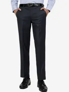 METAL Men Mid-Raise Slim Fit Solid Formal Trouser