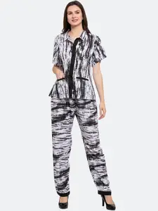 PATRORNA Abstract Printed Top & Trousers Co-Ord