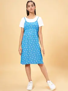 Coolsters by Pantaloons  Girls Polka Dot Printed Shoulder Straps Cotton Pinafore Dress