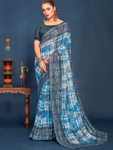 Chhabra 555 Checked Sequinned Lycra Sarees