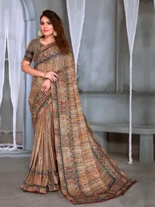 Chhabra 555 Striped Sequinned Lycra Sarees
