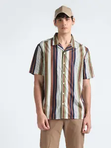 Flying Machine Striped Pure Cotton Casual Shirt