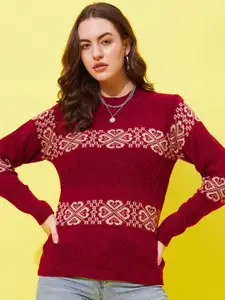 Modeve Graphic Printed Acrylic Pullover