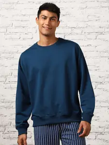 NOBERO Men Oversized Solid Sweatshirt