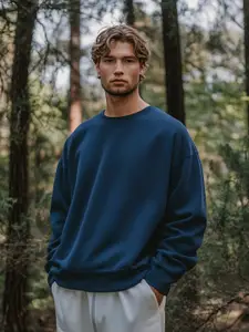 NOBERO Men Oversized Solid Sweatshirt