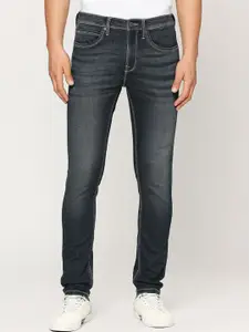 Pepe Jeans Men Skinny Fit Mid-Rise Heavy Fade Stretchable Jeans