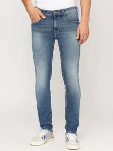 Pepe Jeans Men Slim Fit Low-Rise Heavy Fade Stretchable Jeans