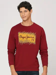 Pepe Jeans Typography Printed Long Sleeves Pure Cotton Pullover