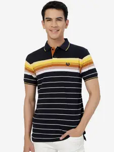 Greenfibre Striped Polo Collar Cotton Slim Fit T-shirt