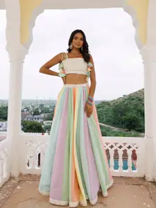 Ragavi Embroidered Mirror Work Ready To Wear Lehenga & Choli