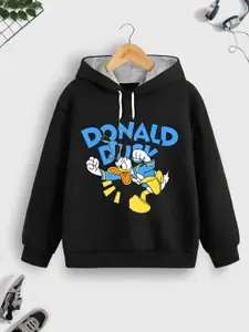 YK Disney Boys Donald Duck Printed Hooded Cotton Sweatshirt