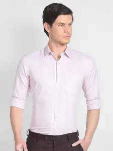 Arrow Self Design Textured Pure Cotton Formal Shirt