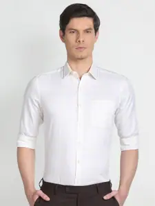 Arrow Checked Spread Collar Chest Pocket Pure Cotton Formal Shirt