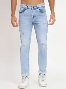 RAGZO Men Slim Fit Low-Rise Low Distress Light Fade Stretchable Jeans