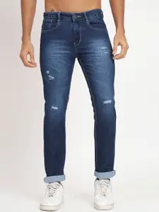 RAGZO Men Slim Fit Low-Rise Low Distress Low Fade Stretchable Jeans