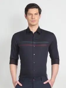 Arrow New York Horizontal Stripes Slim Fit Formal Shirt