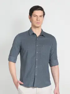 Arrow Sport Polka Dot Printed Slim Fit Classic Corduroy Casual Shirt