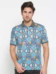 Being Human Geometric Printed Polo Collar Regular Fit Cotton Regular T-shirt