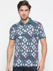 Being Human Geometric Printed Polo Collar T-shirt