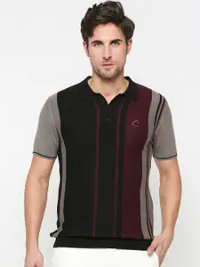 Being Human Striped Polo Collar Casual T-shirt